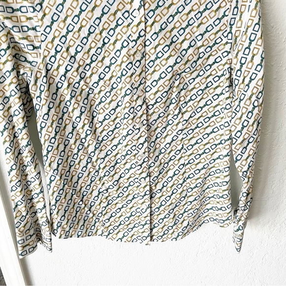 Talbots Top Women's 6 Horse Bit Button Down Equestrian Preppy Old Money - Picture 5 of 9